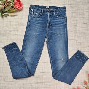 Citizens of Humanity Rocket High Rise Skinny Jeans Blue Distressed 1416C-989 28
